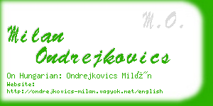 milan ondrejkovics business card